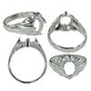 Fluted Shoulders Ring in Sterling Silver for 8x10mm Stones