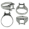 Talon Prongs Ring in Sterling Silver for 9mm Asscher Cut Stones