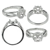 Halo & Split Shank CZ Ring in Sterling Silver for 7mm Round Stones