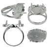 Split Shank Scalloped Platform Ring in sterling silver for 13x18mm cabochons