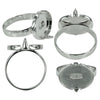 Low Bezel Platform Ring in sterling silver for 12x16mm cabochons
