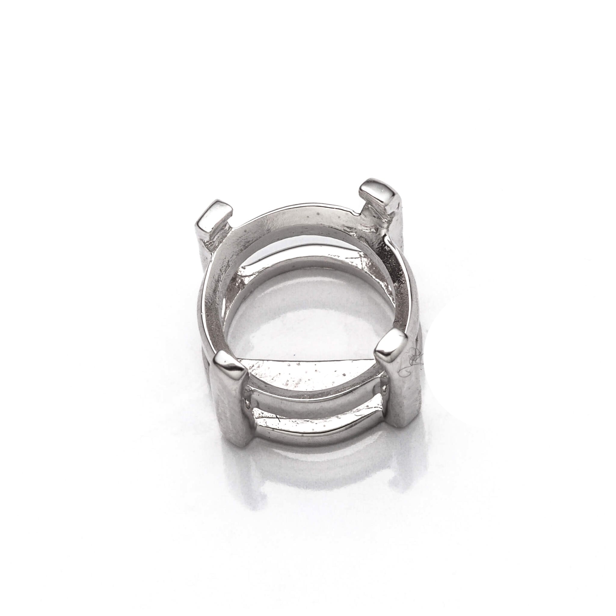 Round Basket Multi-Purpose Jeweler Setting Pendant with Round Basket Mounting in Sterling Silver - Various Sizes