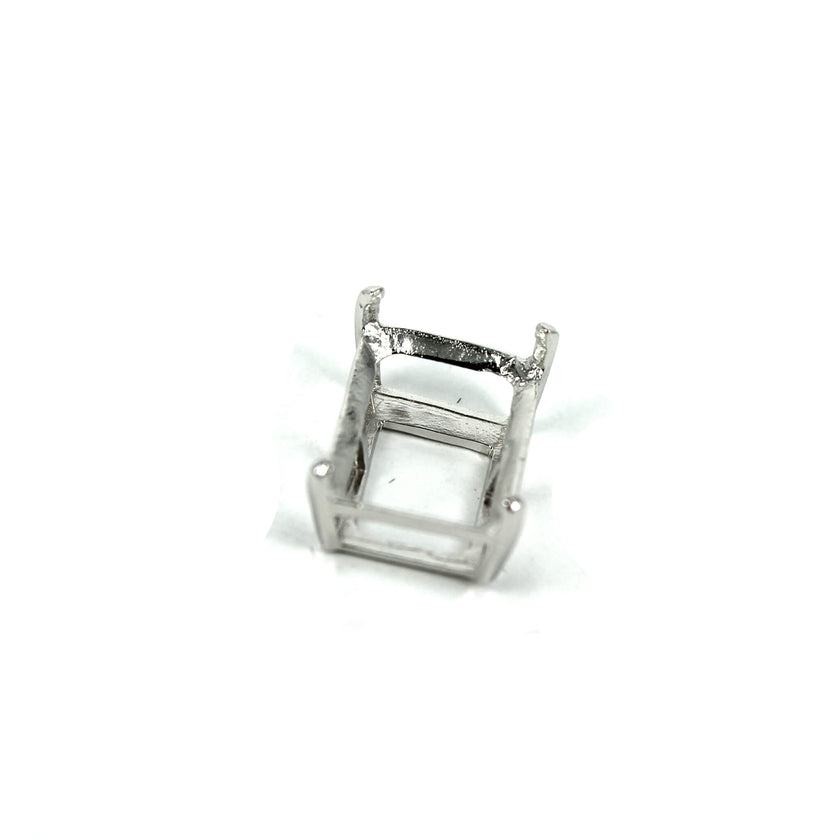 Rectangular Multi-Purpose Jeweler Setting Pendant with Rectangular Basket Mounting in Sterling Silver - Various Sizes