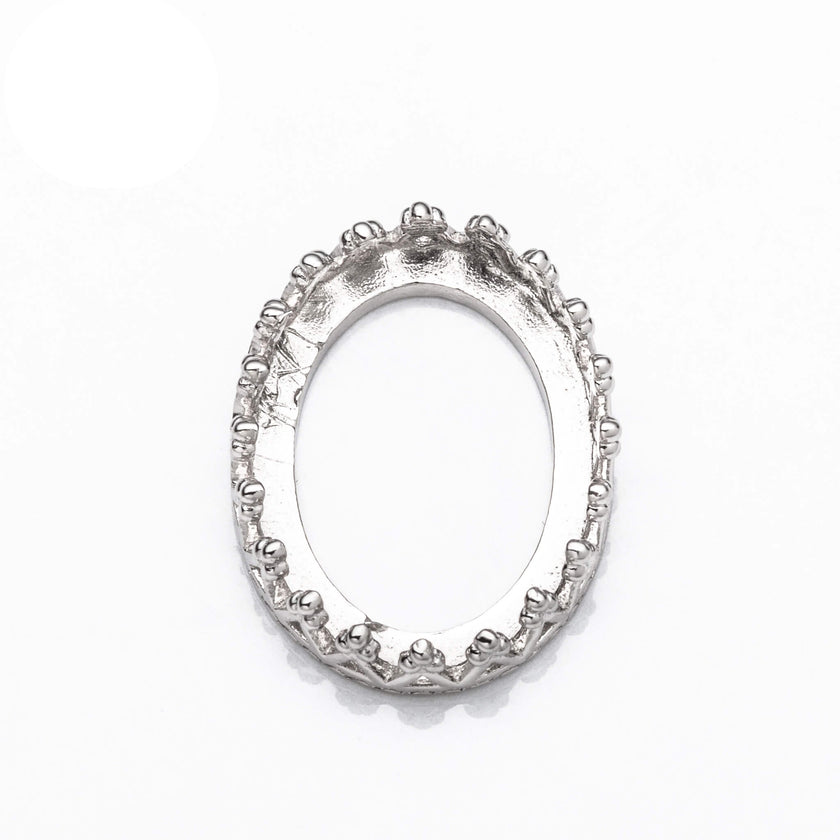 Dolly Multi-Purpose Jeweler Setting Pendant with Oval Bezel Mounting in Sterling Silver Various Sizes