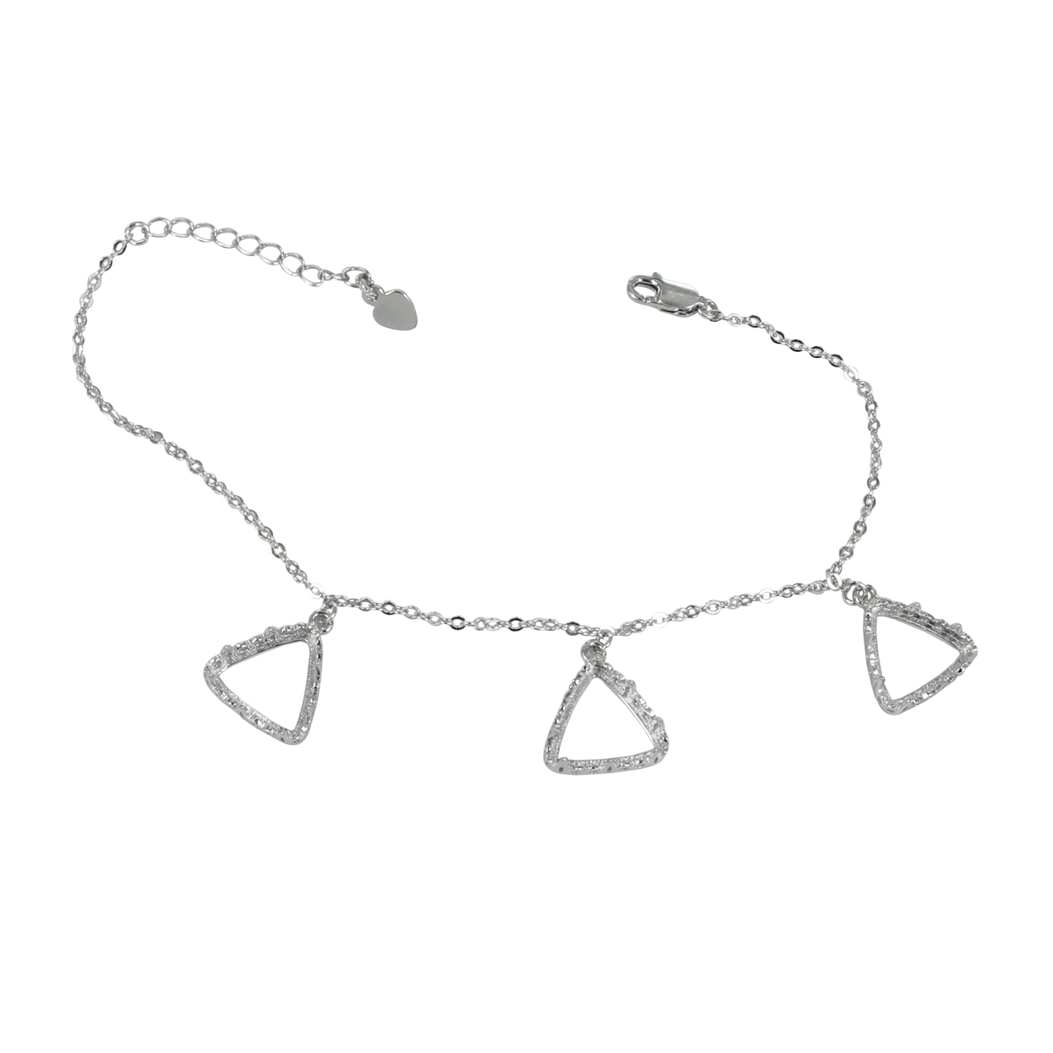 Bracelet in Sterling Silver with 3x 12mm Triangle Dangle Settings