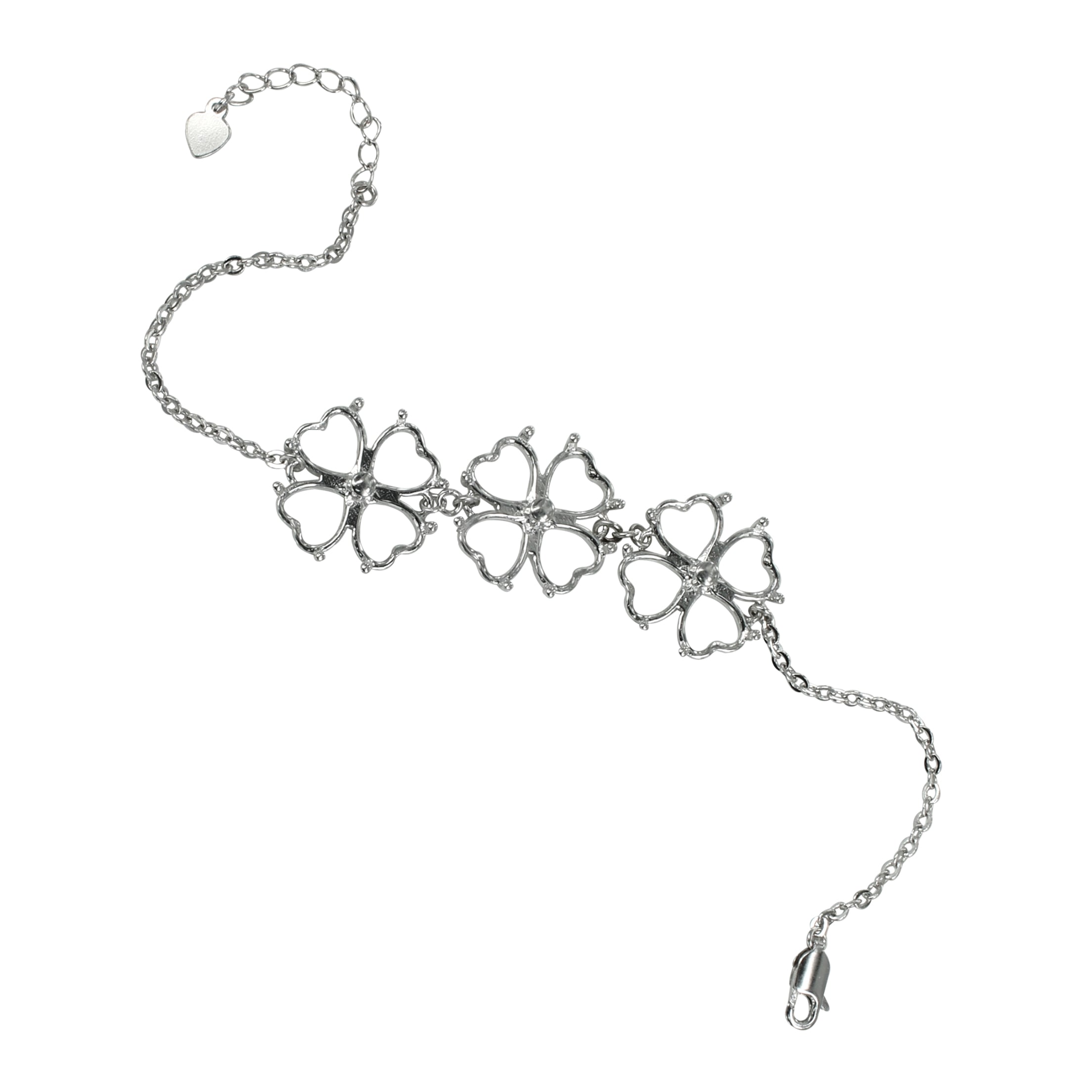 Bracelet in Sterling Silver with 12x 8mm Heart Settings