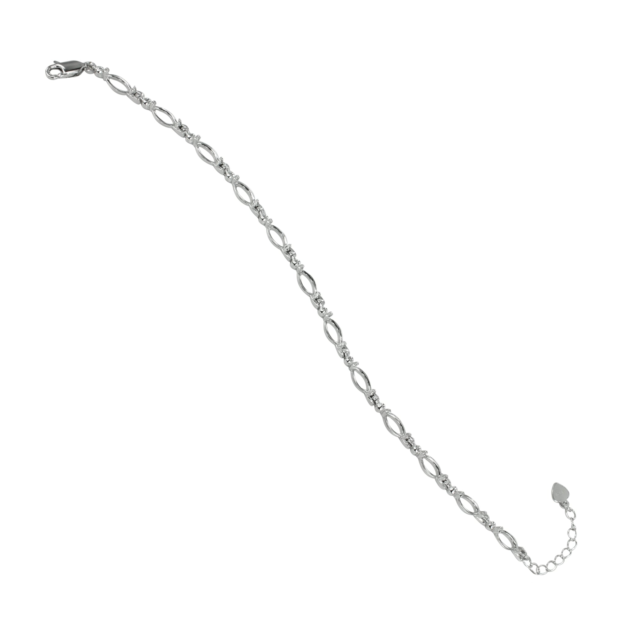 Bracelet in Sterling Silver with 12 Settings for 4x8mm Marquise Stones