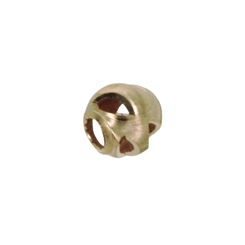 18Kt Gold 4mm Bead with Laser-Etched Patterned Surface