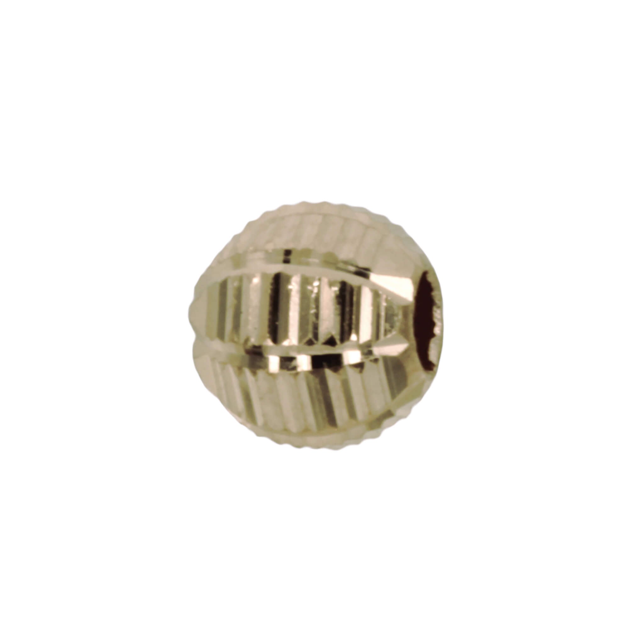 18Kt Gold 4mm Bead with Laser-Etched Patterned Surface