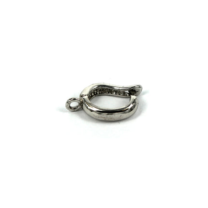 Hinged Ring Attached Bail in Rhodium Plated Sterling Silver 14.8x8.2x2.7mm