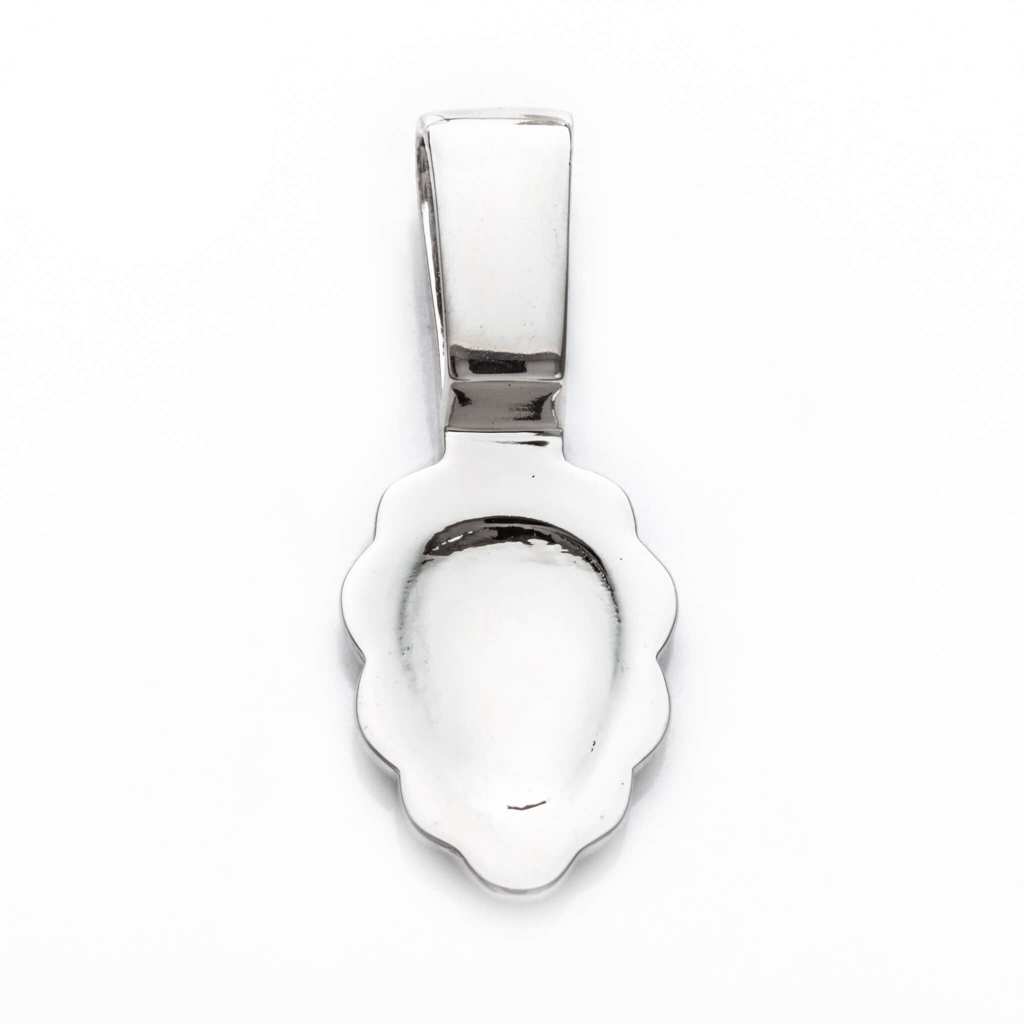 Scalloped Leaf Glue-on Bails in Sterling Silver - Various Sizes