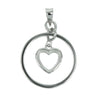 Heart Dangle Pendant with Hoop Frame in Sterling Silver for 8mm Heart Cabs | MTP1359