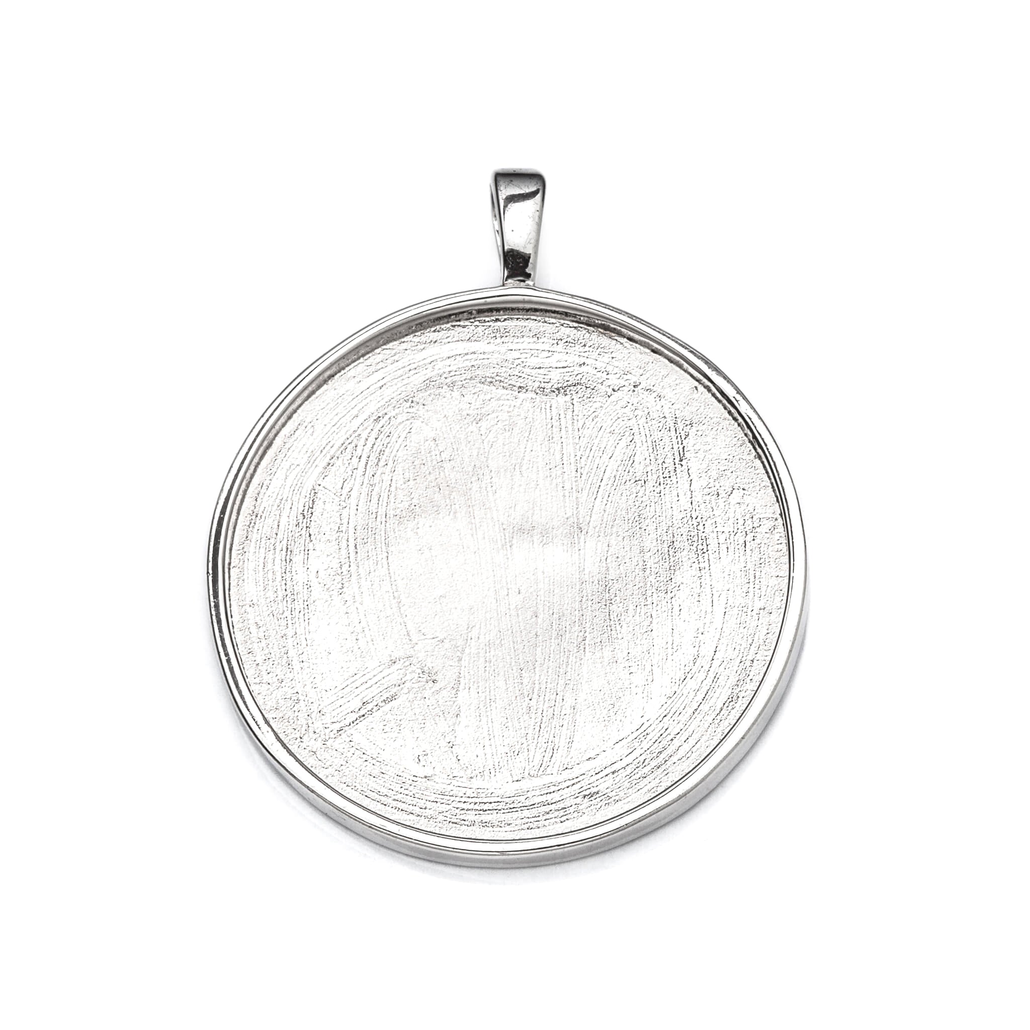 Round Pendant with Round Bezel Mounting in Sterling Silver