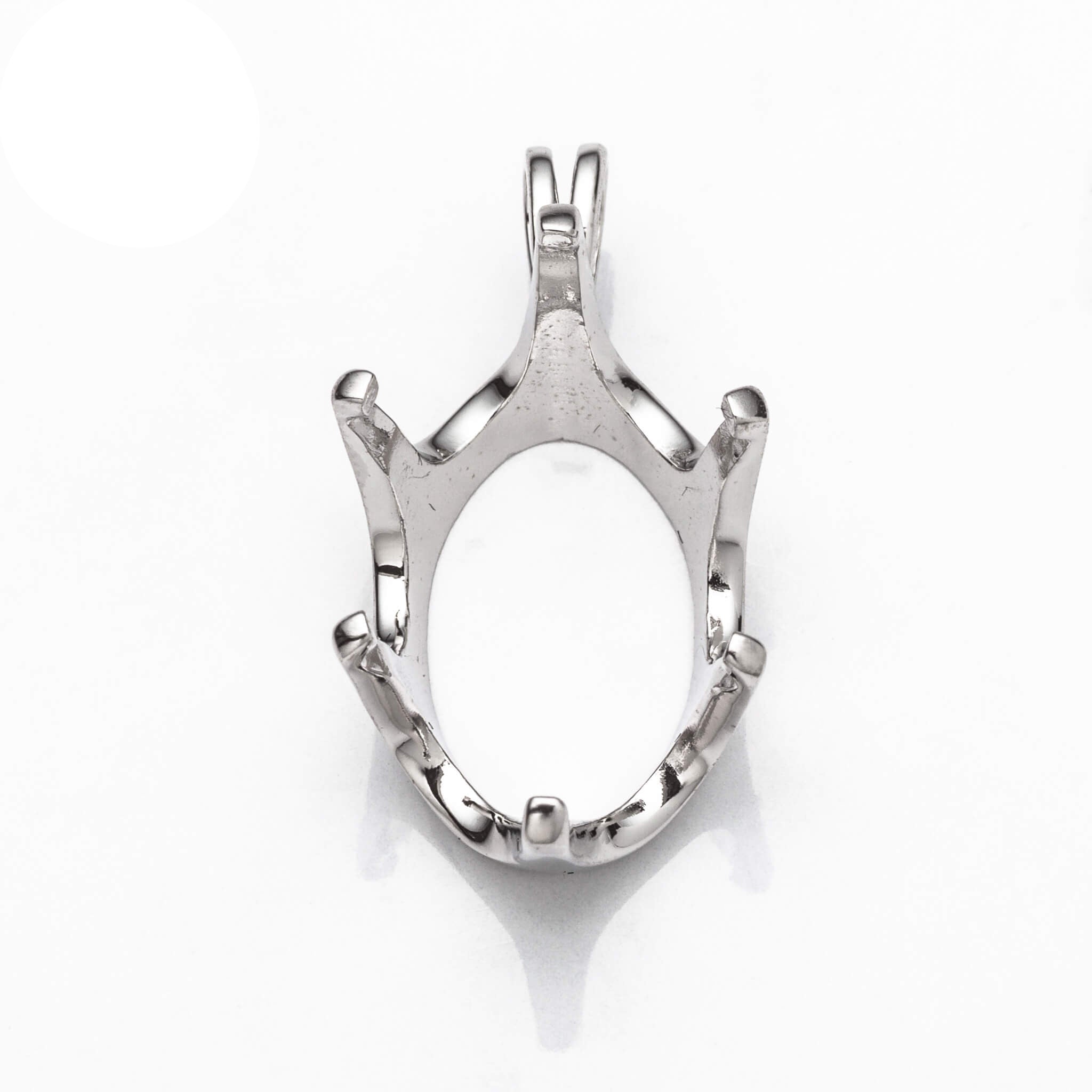 Oval Pendant with Oval Crown Mounting in Sterling Silver