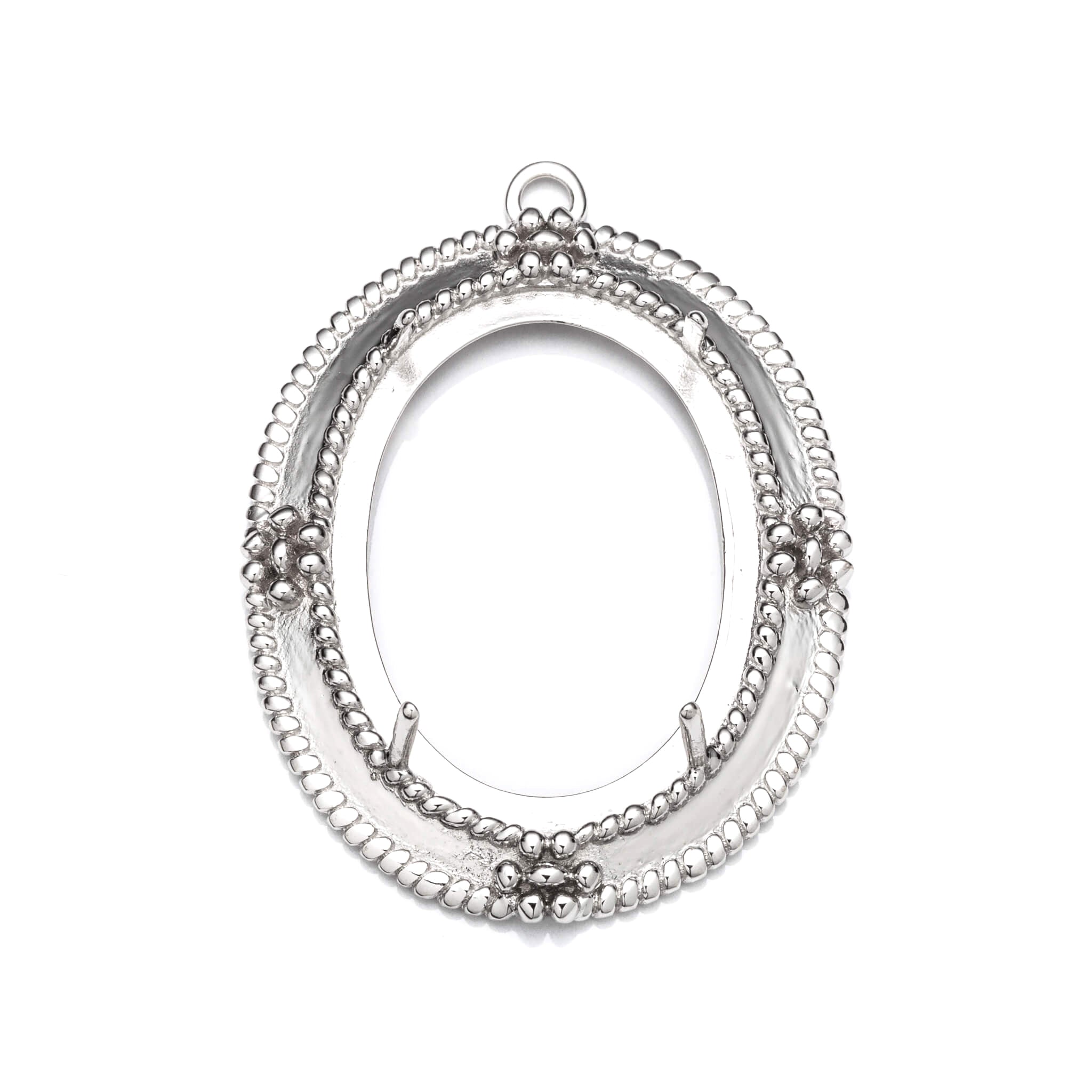 Fancy Pendant with Oval Mounting in Sterling Silver