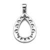 Pear Pendant with Pear Mounting and Bail in Sterling Silver 9x14mm