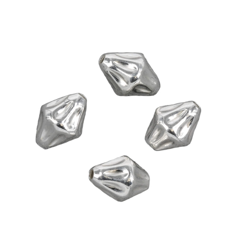 Dimpled Bicone Bead in Sterling Silver