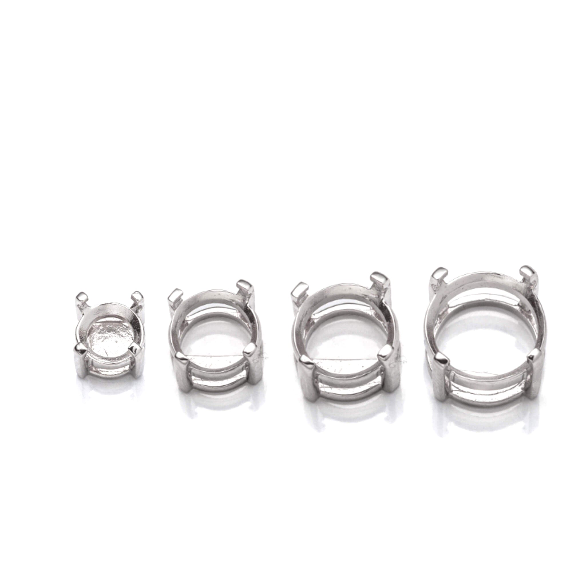 Round Basket Multi-Purpose Jeweller Setting Pendant with Round Basket Mounting in Sterling Silver