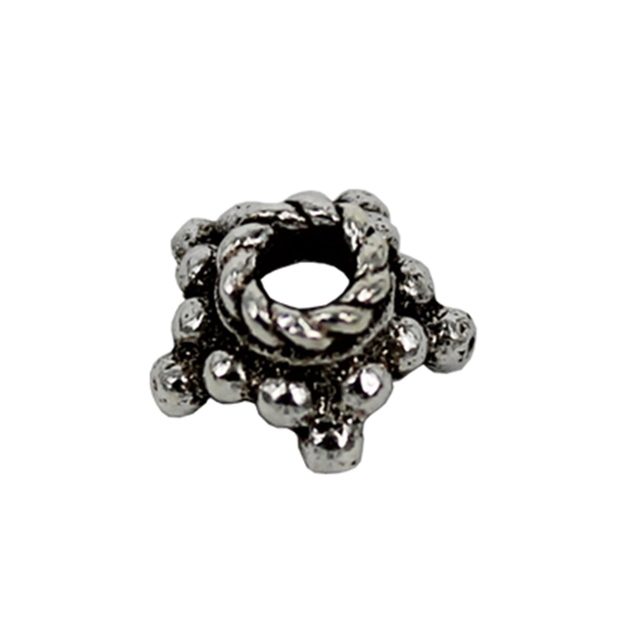 Star Bead Cap in Antique Sterling Silver 6.7mm