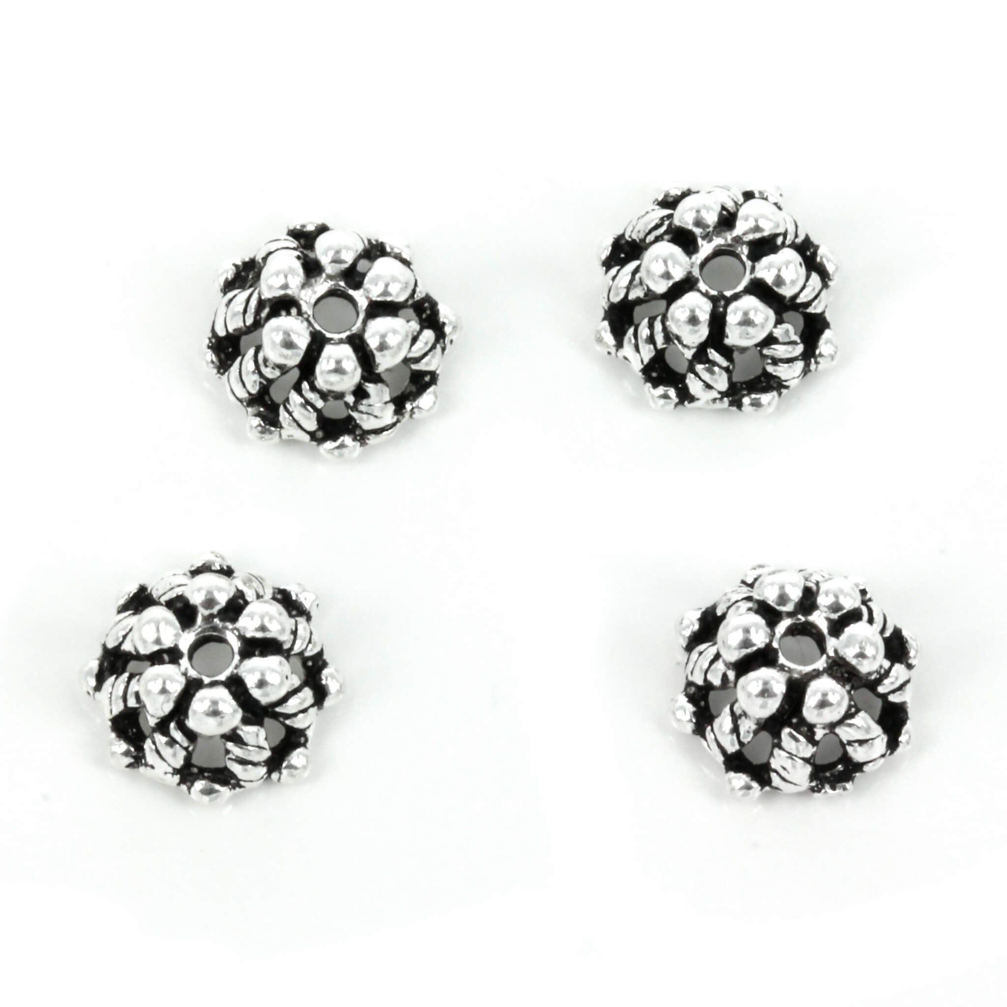 Bali-Style Bead Cap in Sterling Silver 9mm