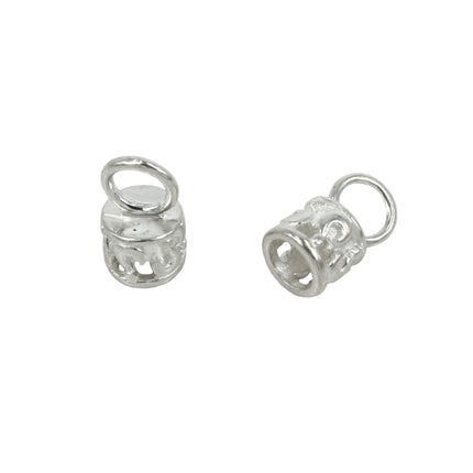 End Cap with Loop in Sterling Silver 3.7mm