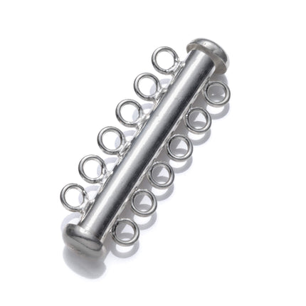 Six-Strand Slide Tube Clasp in Sterling Silver 33.7mm