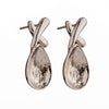 Ear Studs with Pear Shape Bezel Mounting in Sterling Silver 9x13mm