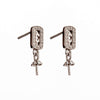 Ear Studs with Cubic Zirconia Inlays and Dangling Cup and Peg Mounting in Sterling Silver 8mm