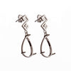 Ear Studs with Pear Shape Bezel Mounting in Sterling Silver 10x15mm