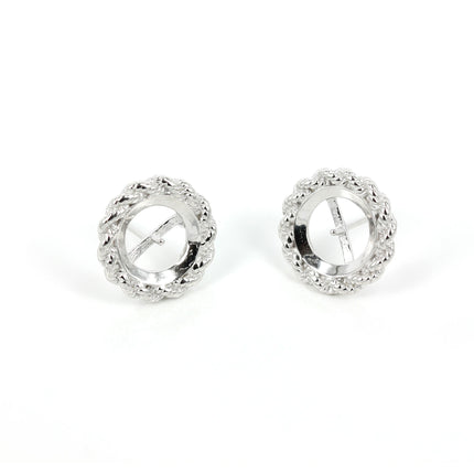 Ear Studs with Cup and Peg Mounting in Sterling Silver 10mm