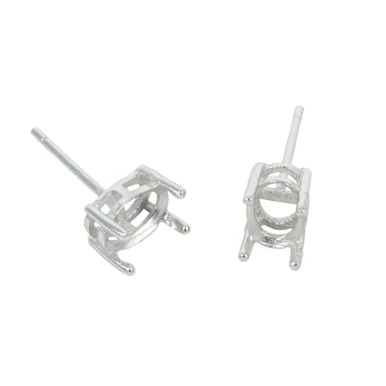 Oval Basket Ear Studs in Sterling Silver
