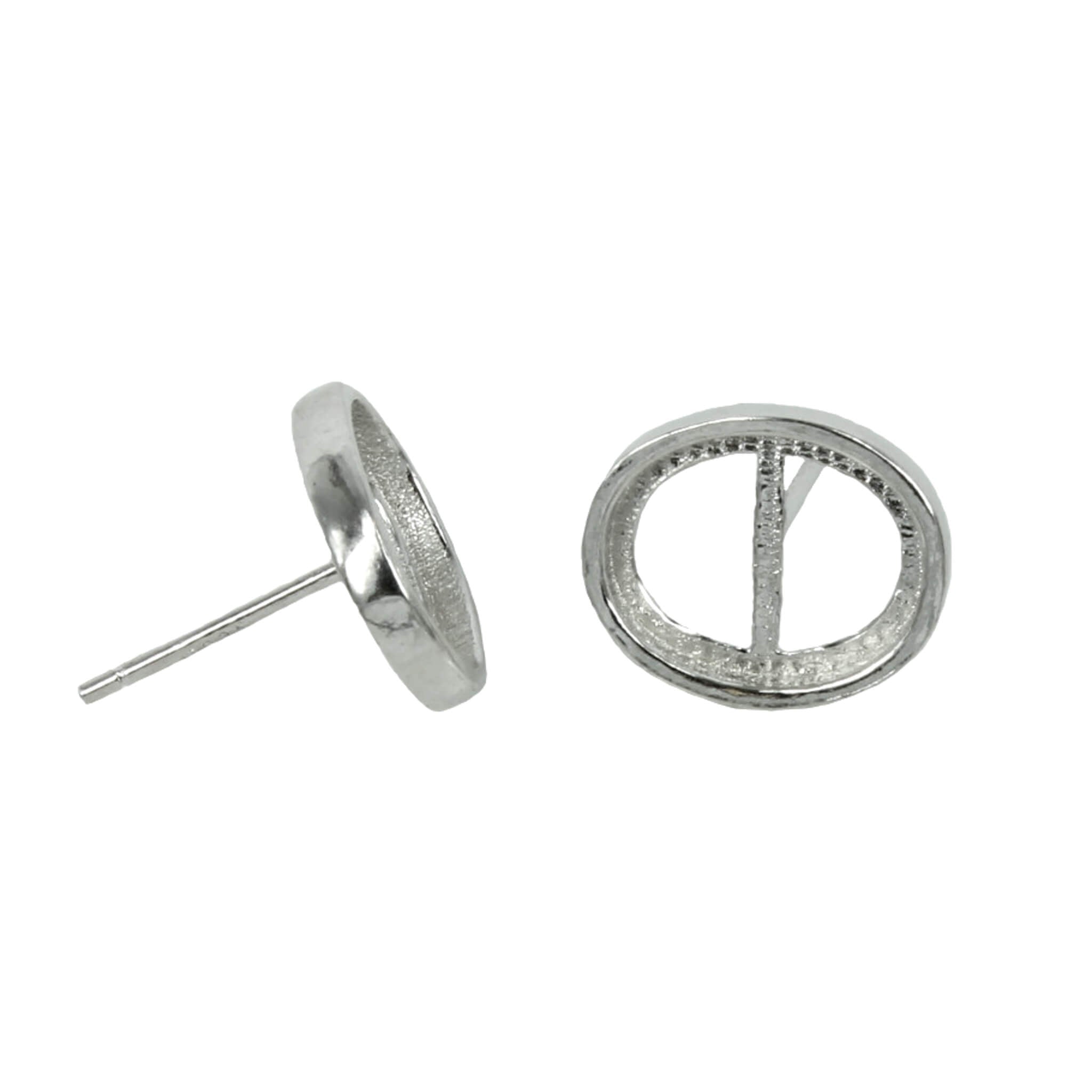 Oval Ear Studs in Sterling Silver 8x10mm