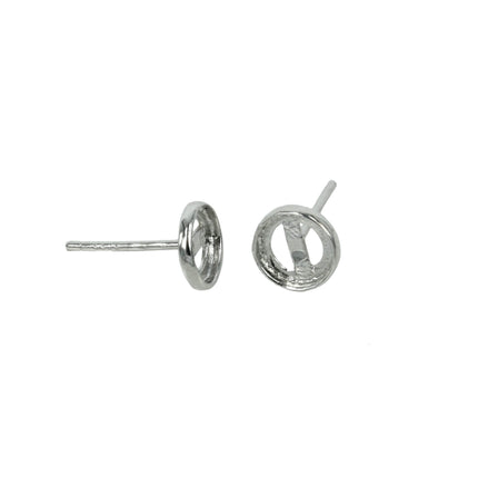 Round Ear Studs in Sterling Silver 6mm