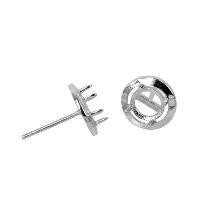 Round Ear Studs in Sterling Silver 10mm