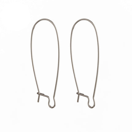 Ear Wires with Kidney Shape in Sterling Silver 14x31.9mm 23 Gauge