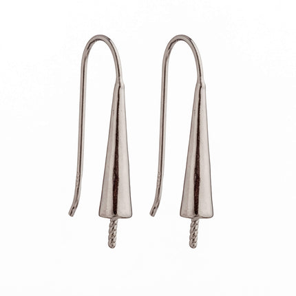 Ear Wires with Cup and Peg Mounting in Sterling Silver 20 Gauge