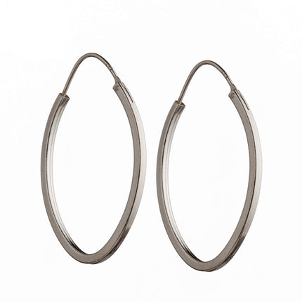 Hoop Earrings in Sterling Silver 41x27mm