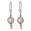 Ear Wires with Crossed-Rings Earring Components in Silver 35x8.9x2.6mm