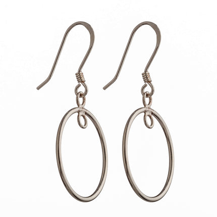 Ear Wires with Oval Earring Components in Sterling Silver