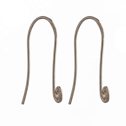 Ear Wires with Spiral Loop in Sterling Silver 26.5x15.5mm 19 Gauge