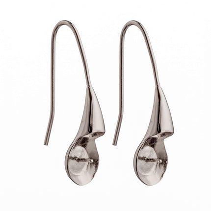 Ear Wires with Cup and Peg in Sterling Silver