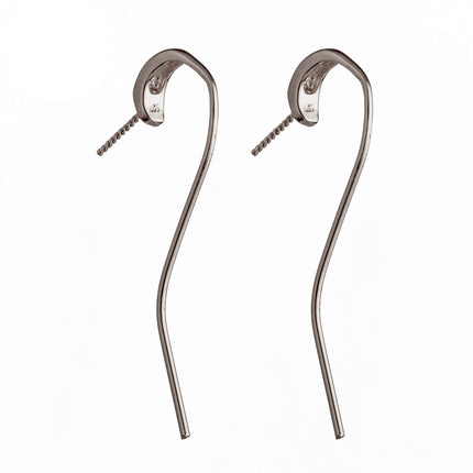 Ear Wires with Screw-on Peg Mounting in Sterling Silver