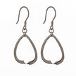 Ear Wires with Pinch Bail in Sterling Silver 38.9x14.6x0.8mm