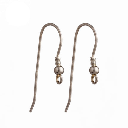 Ear Wires with Ball in Sterling Silver 28x12.1 20 Gauge