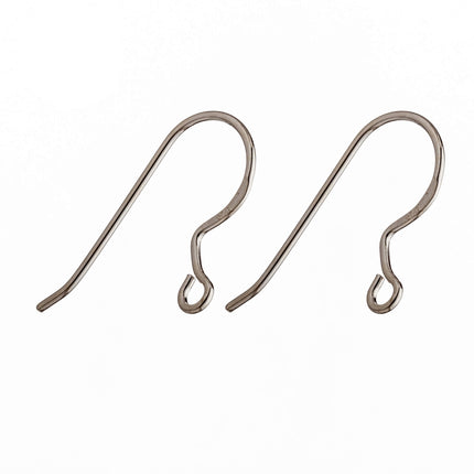 Ear Wires with Loop in Sterling Silver 22.7x13.2mm 20 Gauge