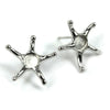 Star Ear Studs with Round Bezel in Sterling Silver 5mm