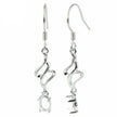 Ear Wires with Oval Basket Setting and Swirls Element in Sterling Silver for 4x6mm Stones