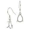 Earrings with Pear Shape Prong Mounting in Sterling Silver for 7x10mm Stones