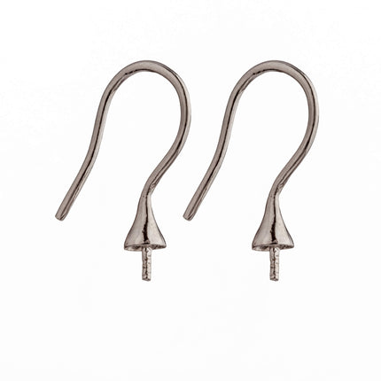 Ear Wires with Cup and Peg Mounting in Sterling Silver