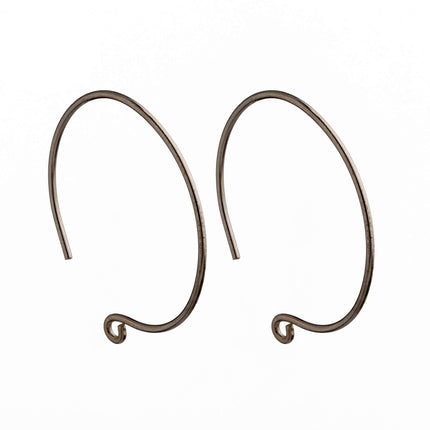 Ear Wires with Outer Loop in Sterling Silver 27.7x28.8mm 19 Gauge